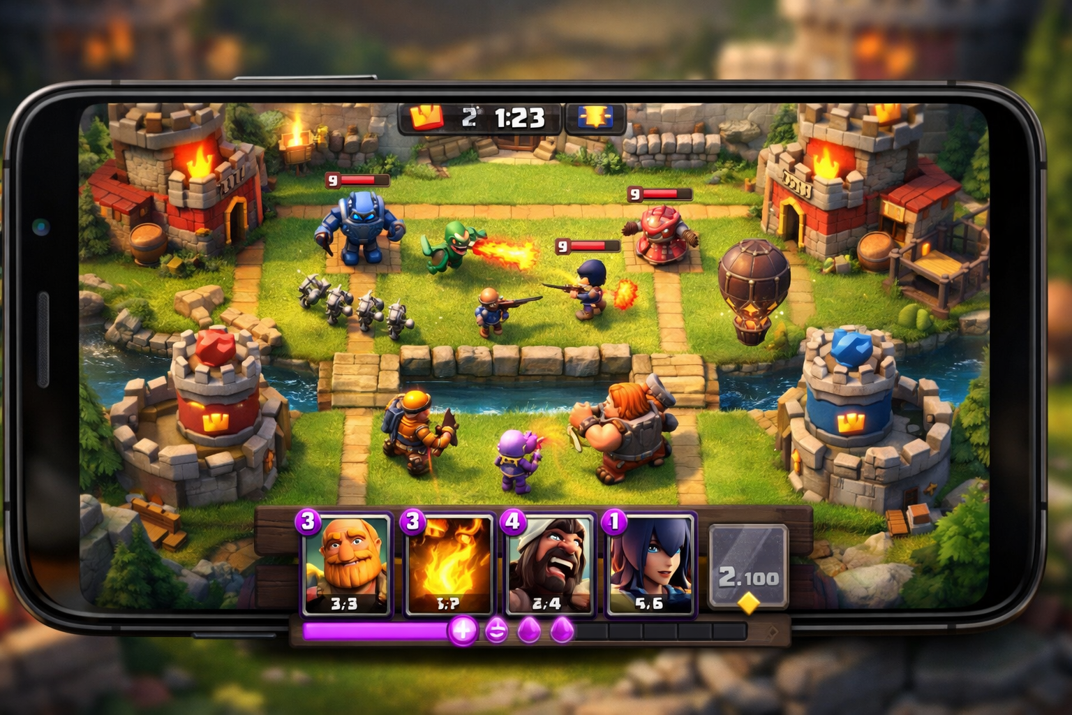 Clash Royale kart duello gorunumu