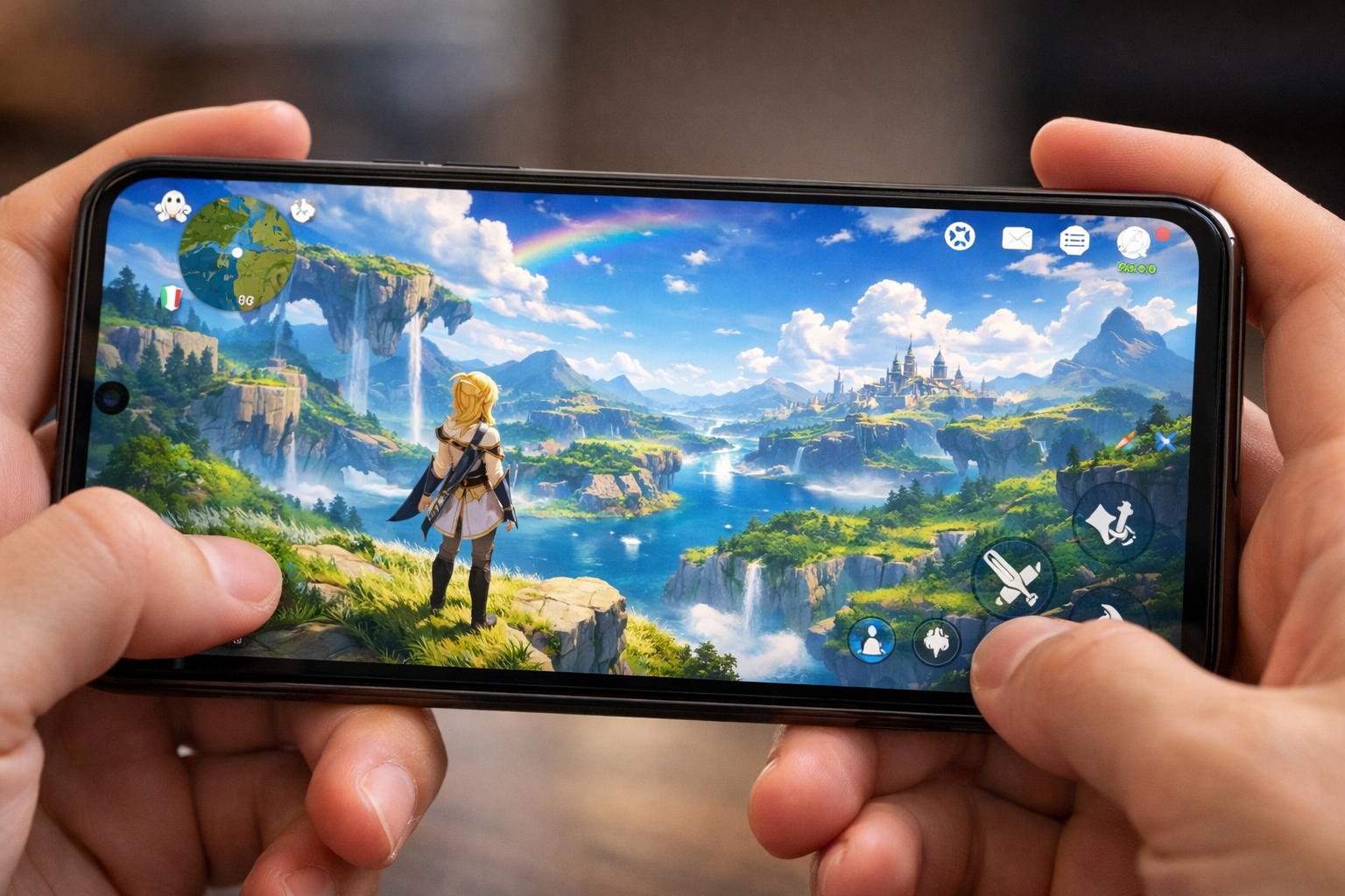 Genshin Impact acik dunya gorunumu